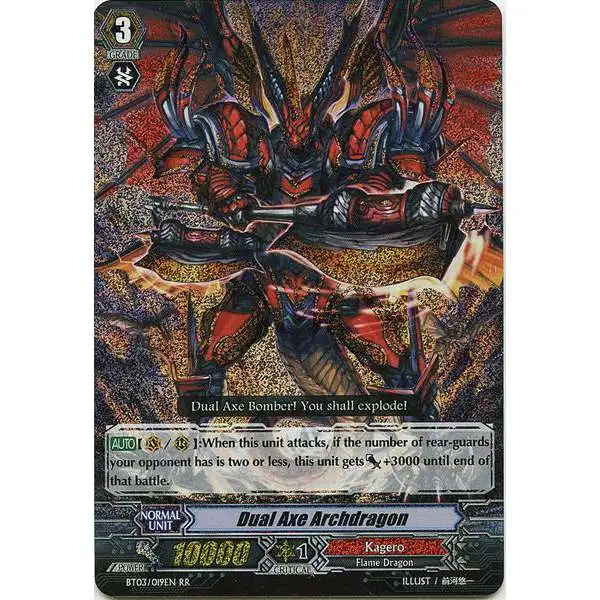 Cardfight Vanguard Demonic Lord Invasion Double Rare RR Dual Axe Archdragon BT03-019