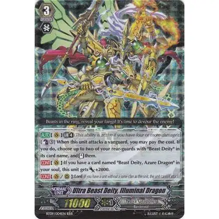 Cardfight Vanguard Clash of the Knights & Dragons Triple Rare RRR Ultra Beast Deity, Illuminal Dragon BT09/004