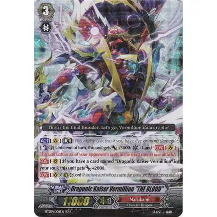 Cardfight Vanguard Clash of the Knights & Dragons Triple Rare Dragonic Kaiser Vermillion "THE BLOOD" BT09/008