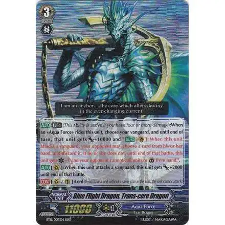 Cardfight Vanguard Seal Dragons Unleashed Triple Rare RRR Blue Flight Dragon, Trans-core Dragon BT11/007
