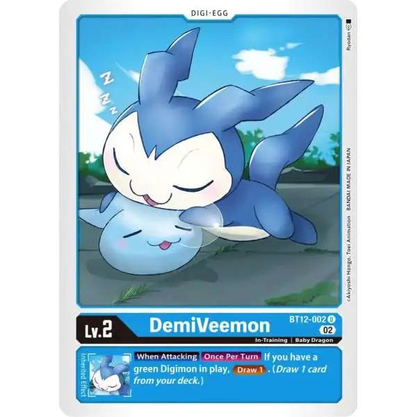 Digimon Trading Card Game Across Time Uncommon DemiVeemon BT12-002