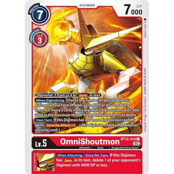 Digimon Trading Card Game Across Time Common OmniShoutmon BT12-014