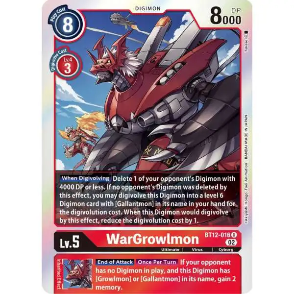 Digimon Trading Card Game Across Time Rare WarGrowlmon BT12-016