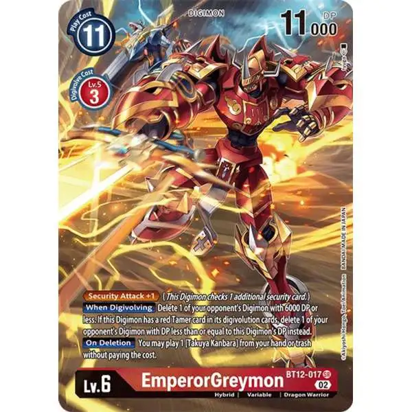 Digimon Trading Card Game Across Time Super Rare EmperorGreymon BT12-017 [Alternate Art]