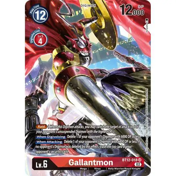 Digimon Trading Card Game Across Time Super Rare Gallantmon BT12-018 [Alternate Art]
