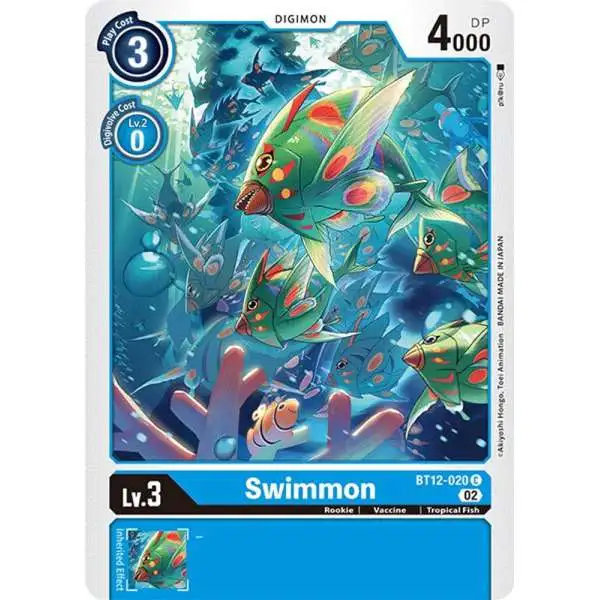 Digimon Trading Card Game Across Time Common Swimmon BT12-020