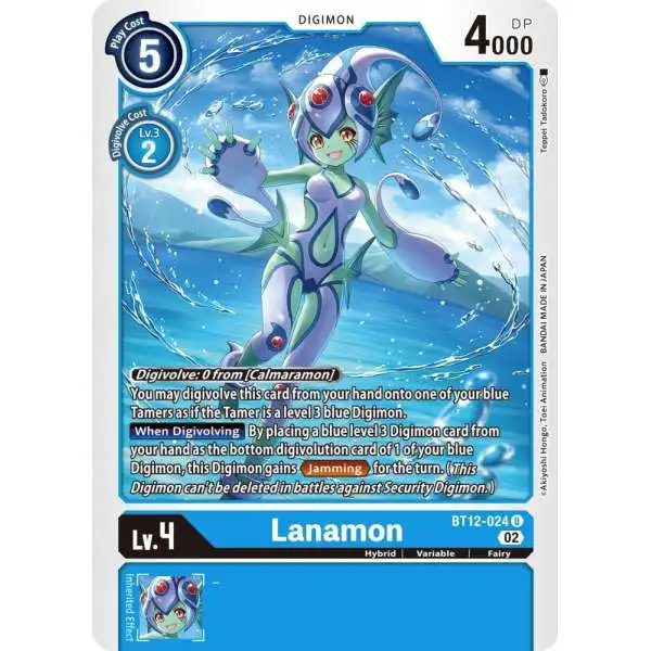 Digimon Trading Card Game Across Time Uncommon Lanamon BT12-024