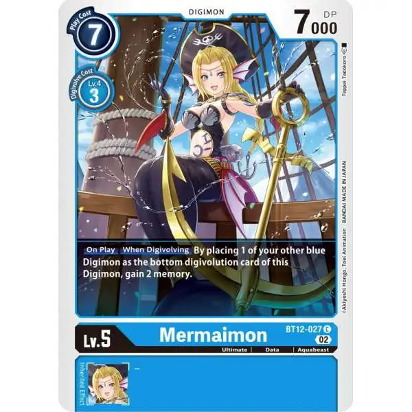 Digimon Trading Card Game Across Time Common Mermaimon BT12-027
