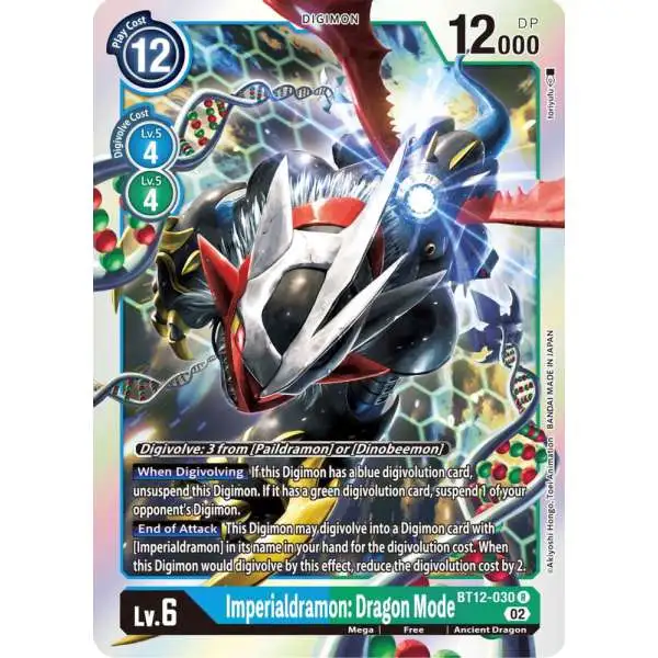 Digimon Trading Card Game Across Time Rare Imperialdramon: Dragon Mode BT12-030