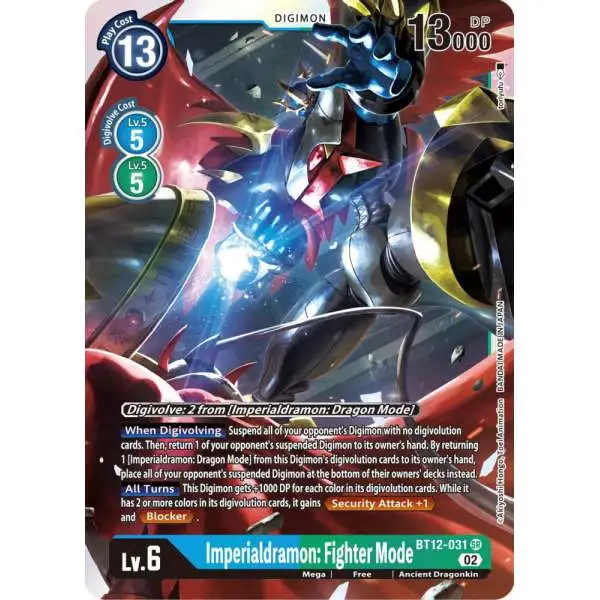 Digimon Trading Card Game Across Time Super Rare Imperialdramon: Fighter Mode BT12-031