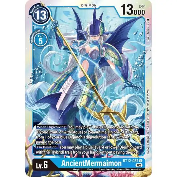 Digimon Trading Card Game Across Time Rare AncientMermaimon BT12-032