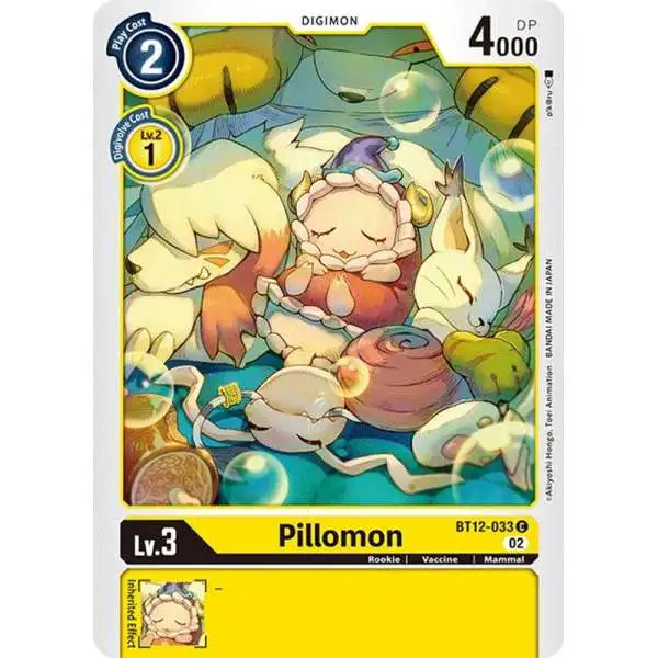 Digimon Trading Card Game Across Time Common Pillomon BT12-033