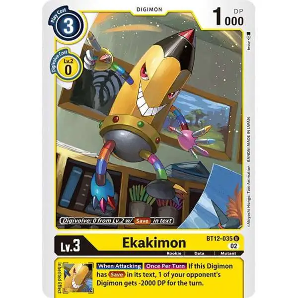 Digimon Trading Card Game Across Time Uncommon Ekakimon BT12-035