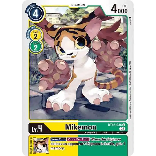 Digimon Trading Card Game Across Time Common Mikemon BT12-036