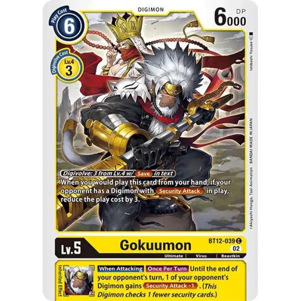 Digimon Trading Card Game Across Time Common Gokuumon BT12-039