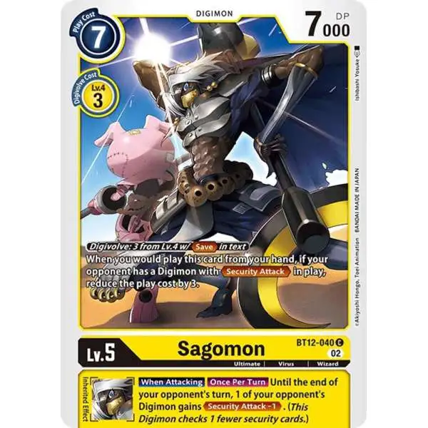 Digimon Trading Card Game Across Time Common Sagomon BT12-040