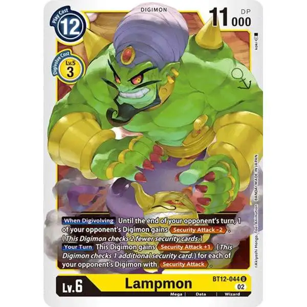 Digimon Trading Card Game Across Time Uncommon Lampmon BT12-044
