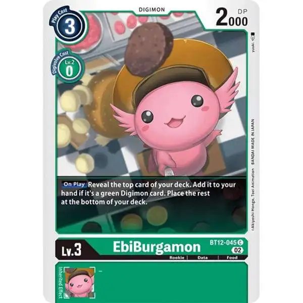 Digimon Trading Card Game Across Time Common EbiBurgamon BT12-045