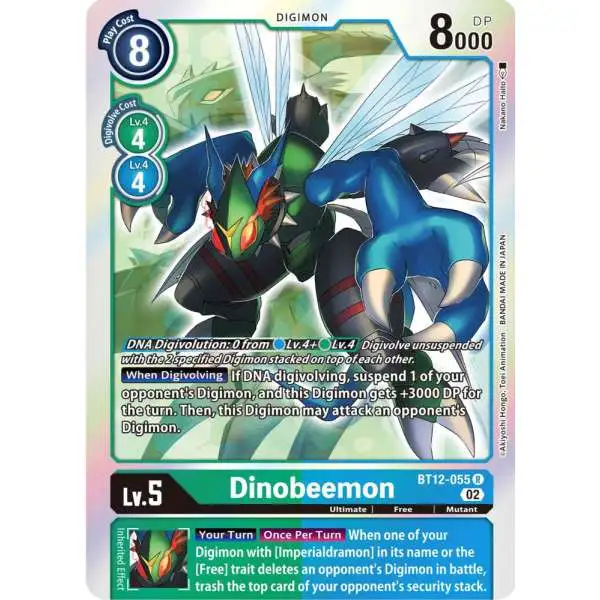 Digimon Trading Card Game Across Time Rare Dinobeemon BT12-055