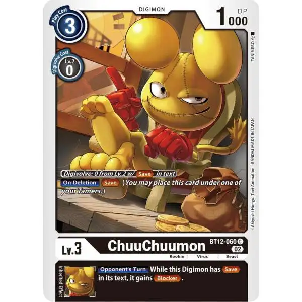Digimon Trading Card Game Across Time Common ChuuChuumon BT12-060