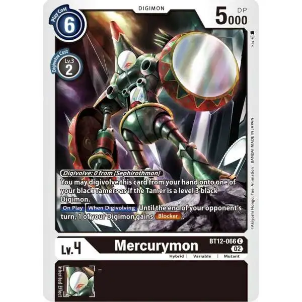 Digimon Trading Card Game Across Time Common Mercurymon BT12-066