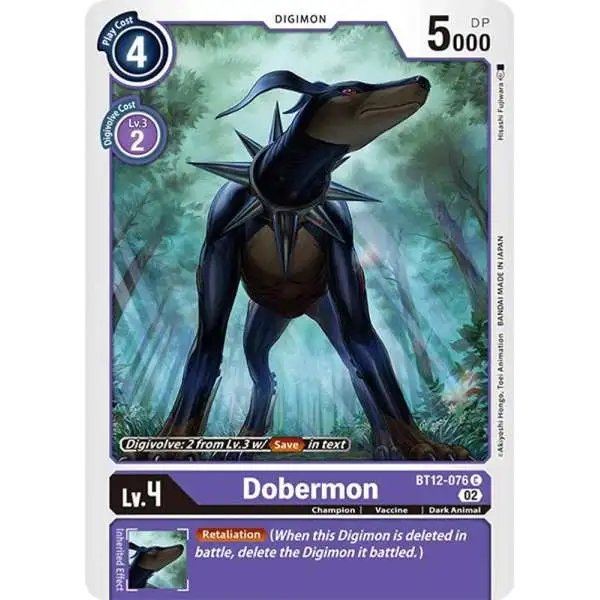 Digimon Trading Card Game Across Time Common Dobermon BT12-076