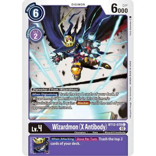 Digimon Trading Card Game Across Time Common Wizardmon (X Antibody) BT12-078