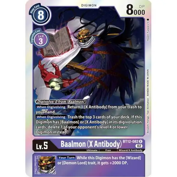 Digimon Trading Card Game Across Time Rare Baalmon (X Antibody) BT12-082