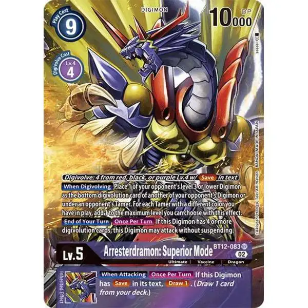 Digimon Trading Card Game Across Time Super Rare Arresterdramon: Superior Mode BT12-083 [Alternate Art]