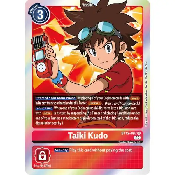 Digimon Trading Card Game Across Time Rare Taiki Kudo BT12-087