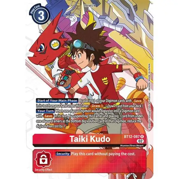 Digimon Trading Card Game Across Time Rare Taiki Kudo BT12-087 [Alternate Art]