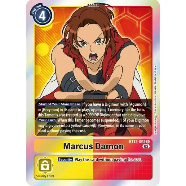 Digimon Trading Card Game Across Time Rare Marcus Damon BT12-092