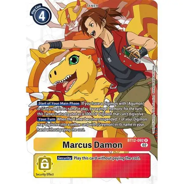 Digimon Trading Card Game Across Time Rare Marcus Damon BT12-092 [Alternate Art]