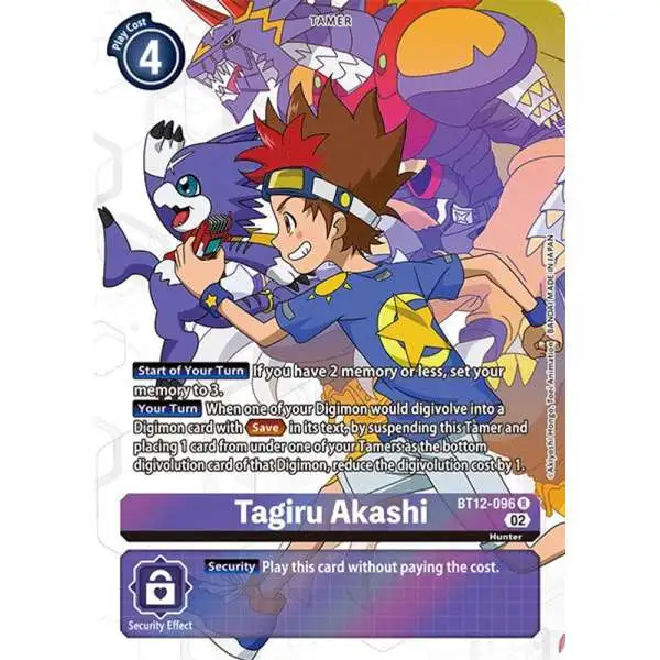 Digimon Trading Card Game Across Time Rare Tagiru Akashi BT12-096 [Alternate Art]