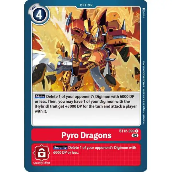 Digimon Trading Card Game Across Time Common Pyro Dragons BT12-099