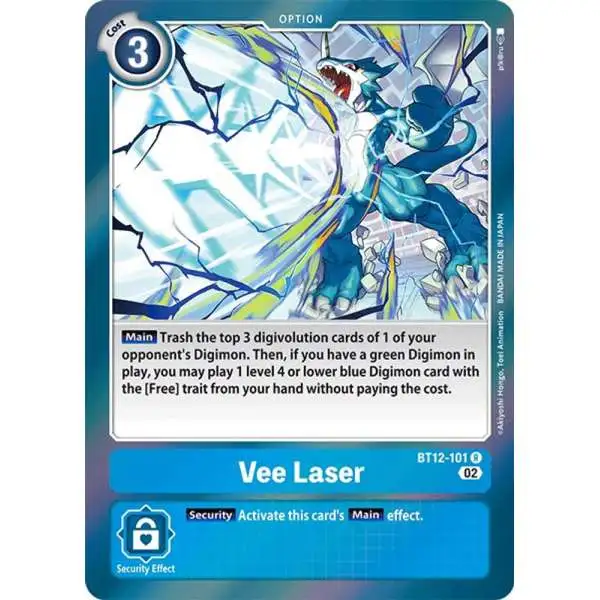 Digimon Trading Card Game Across Time Rare Vee Laser BT12-101