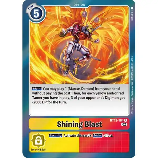 Digimon Trading Card Game Across Time Rare Shining Blast BT12-104