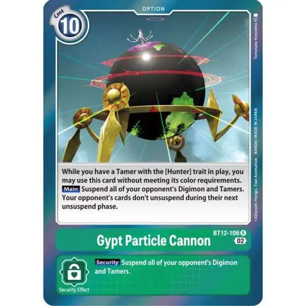 Digimon Trading Card Game Across Time Rare Gypt Particle Cannon BT12-106