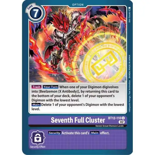 Digimon Trading Card Game Across Time Uncommon Seventh Full Cluster BT12-110