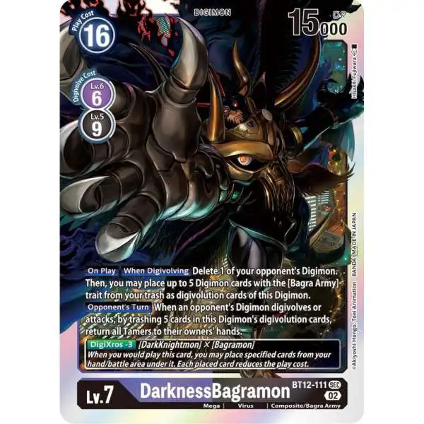 Digimon Trading Card Game Across Time Secret Rare DarknessBagramon BT12-111