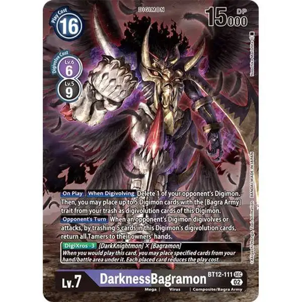 Digimon Trading Card Game Across Time Secret Rare DarknessBagramon BT12-111 [Alternate Art]