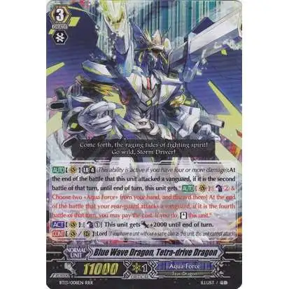 Cardfight Vanguard Catastrophic Outbreak Triple Rare Blue Wave Dragon, Tetra-drive Dragon BT13/008