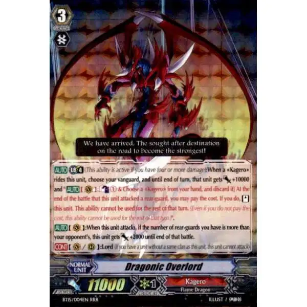 Cardfight Vanguard Infinite Rebirth Triple Rare RRR Dragonic Overlord BT15/004