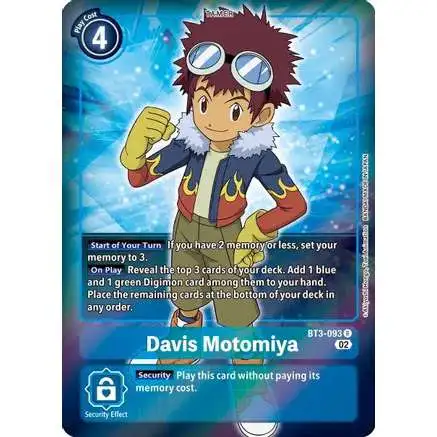 Digimon Trading Card Game Rare Davis Motomiya Bt3-093 [Alternate Art]
