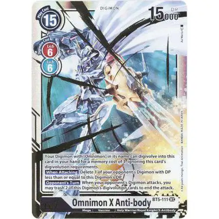 Digimon Trading Card Game Battle of Omni Secret Rare Omnimon X Anti-Body BT5-111