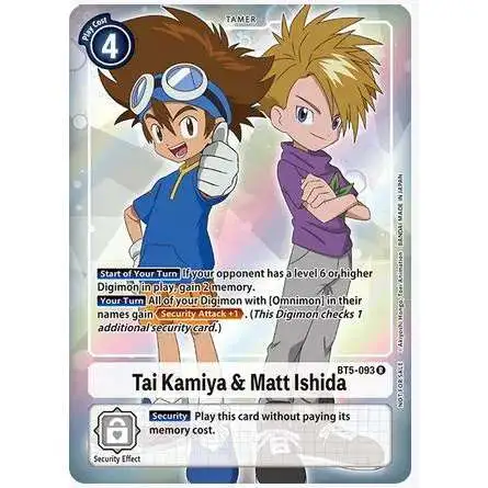 Digimon Trading Card Game Battle of Omni Rare Matt Ishida & Tai Kamiya BT5-093 [Box Topper]