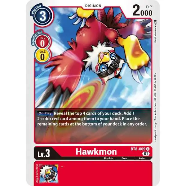 Digimon New Awakening Uncommon Hawkmon BT8-009