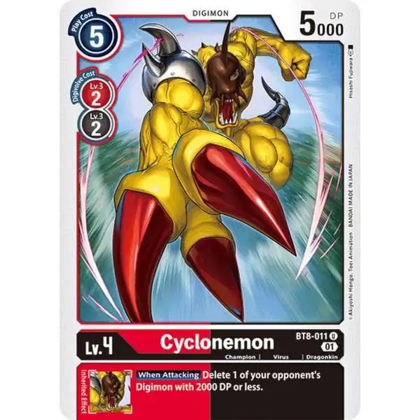 Digimon New Awakening Uncommon Cyclonemon BT8-011