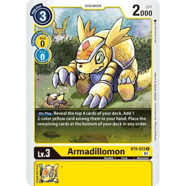 Digimon New Awakening Uncommon Armadillomon BT8-033