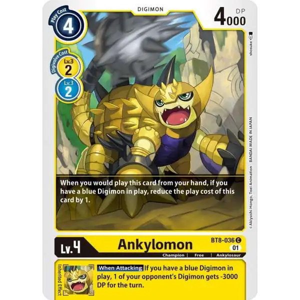 Digimon New Awakening Common Ankylomon BT8-036